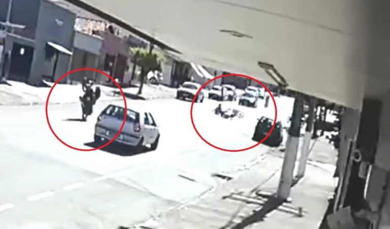 Motociclista caiu ao empinar moto em Catalão e vídeo viraliza nas redes sociais