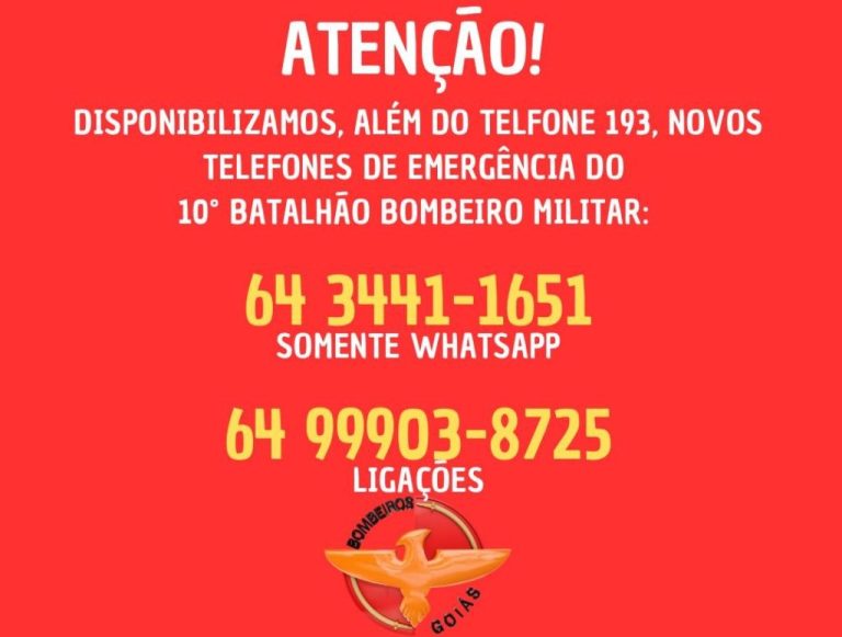 Corpo de Bombeiros de Catalão soluciona problema no 193 e divulga novos números de emergência
