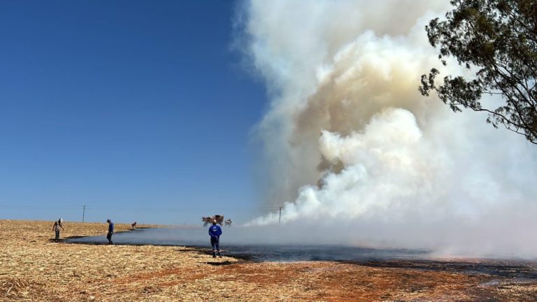 Incêndio atinge propriedade rural, próxima ao Aeroporto de Catalão e consome mais de 10 hectares