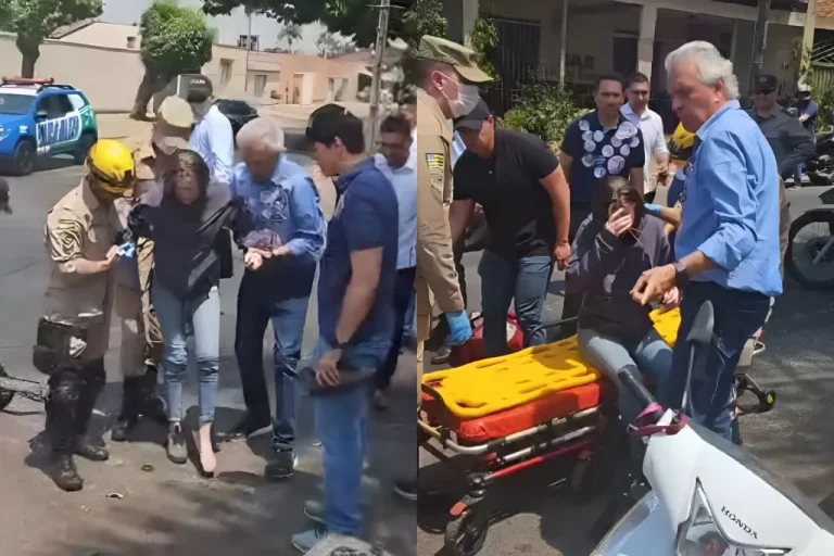 Caiado interrompeu carreata em Aparecida de Goiânia para ajudar vítimas de acidente entre motos