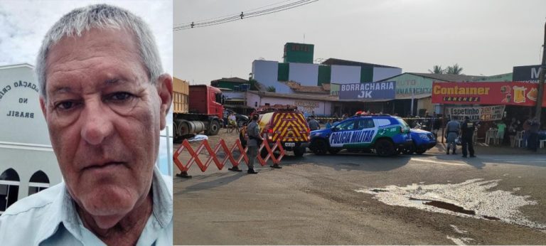 Vídeo mostra que mototaxista caiu ao entrar na avenida L1, momento em que foi atropelado por carreta