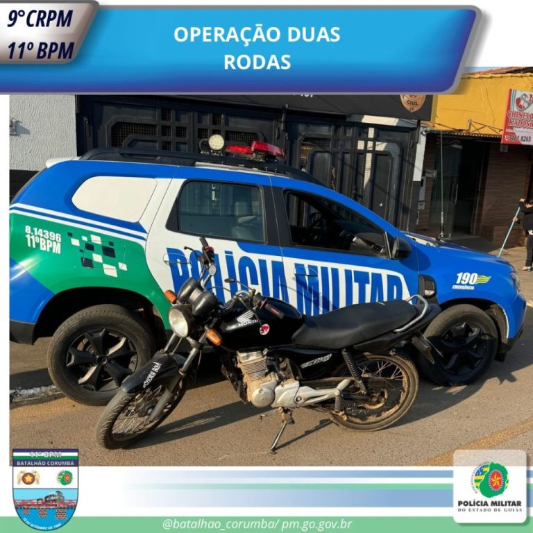 Operação Duas Rodas da PMGO, resulta em prisão de uma condutora por adulteração de sinal identificador de veículo automotor, em Pires do Rio (GO)