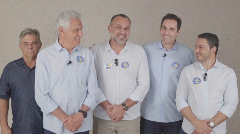 Governador Caiado grava vídeos em apoio a candidatos de sua base em Goiás, entre eles Haroldinho Calaça de Três Ranchos