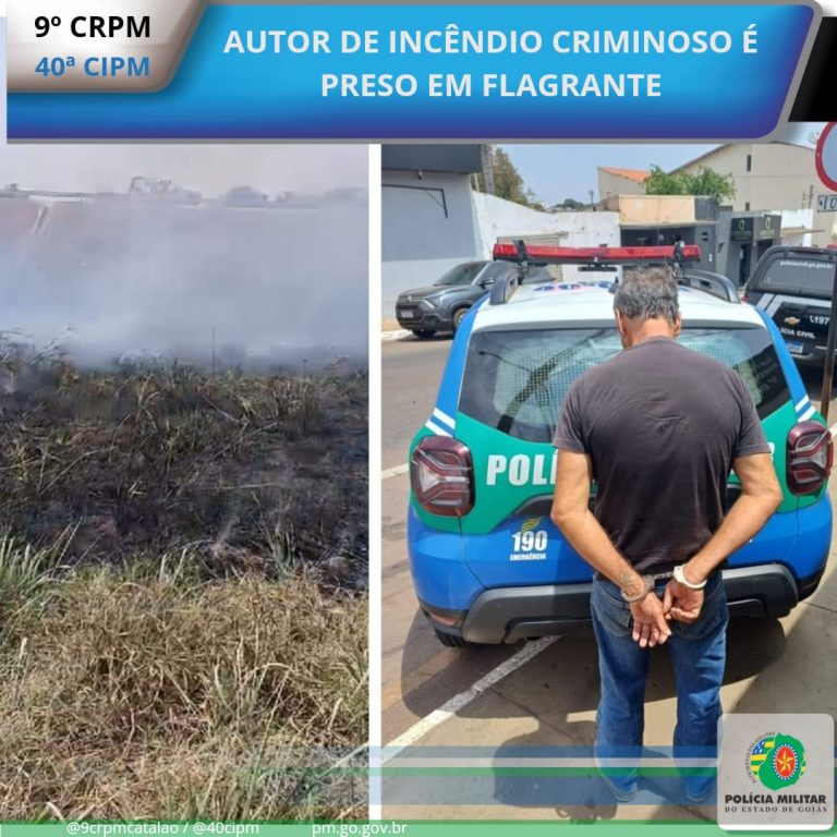 Homem é detido em Ipameri, por incêndio criminoso em pastagem
