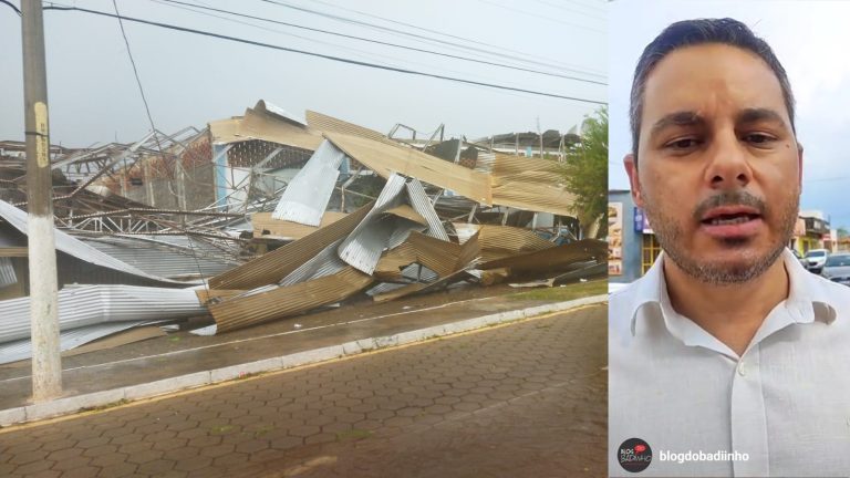 Tempestade em Três Ranchos: prefeito Hugo Deleon destaca ações rápidas para reconstrução da cidade