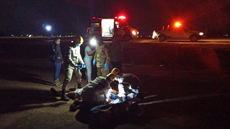 Motociclista fica ferido após queda de moto na BR-050, em Catalão
