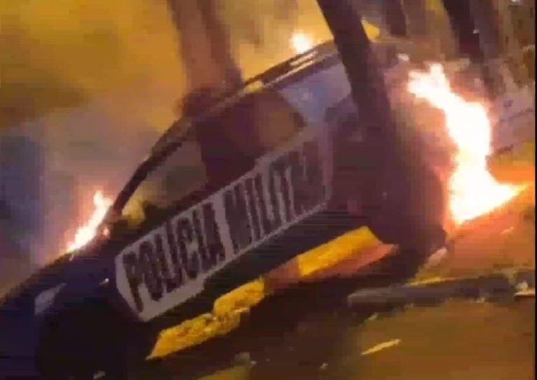 Homem é preso por incendiar viatura da PM em Goiânia