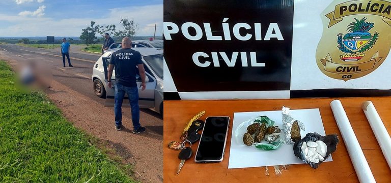 Polícia Civil prende homem com drogas em Goiandira