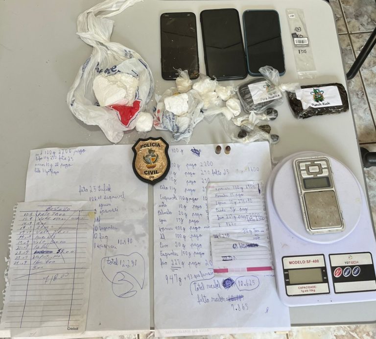 Polícia Civil de Pires do Rio apreende drogas avaliadas em R$30 mil
