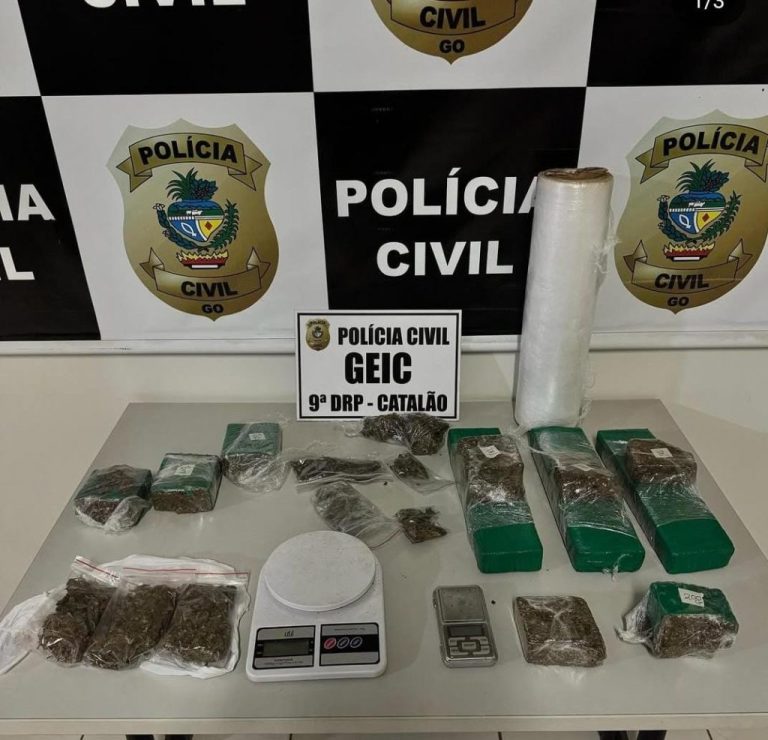 Polícia Civil prende irmãos e apreende 4,5 kg de maconha, em Catalão