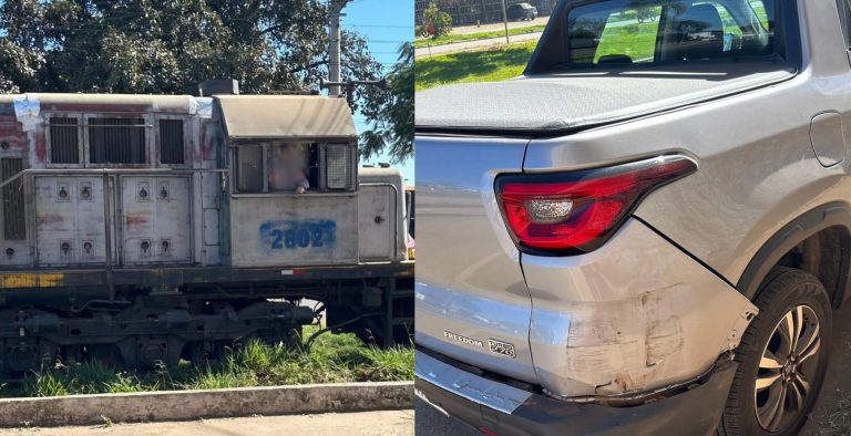 Veículo é atingido por trem próximo ao Catalão Shopping
