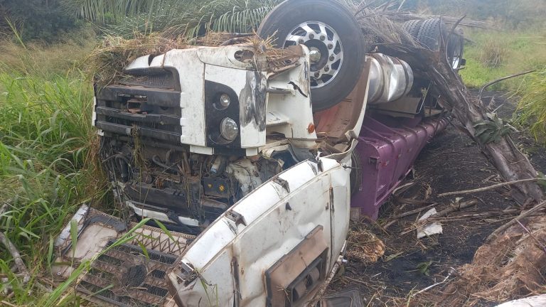 Caminhoneiro fica ferido em acidente na GO-330, entre Catalão e Ouvidor