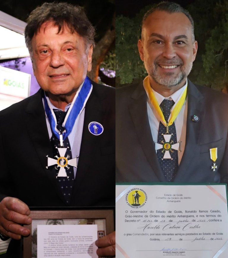 Adib Elias e Haroldo Calaça recebem a maior honraria do Governo de Goiás