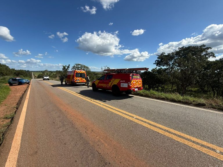Motorista fica ferido após acidente na GO-330, entre Ouvidor e Três Ranchos