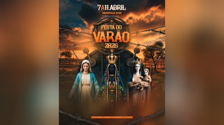 Festa do Varão 2026 será realizada de 7 a 11 de abril em Davinópolis com shows e programação religiosa