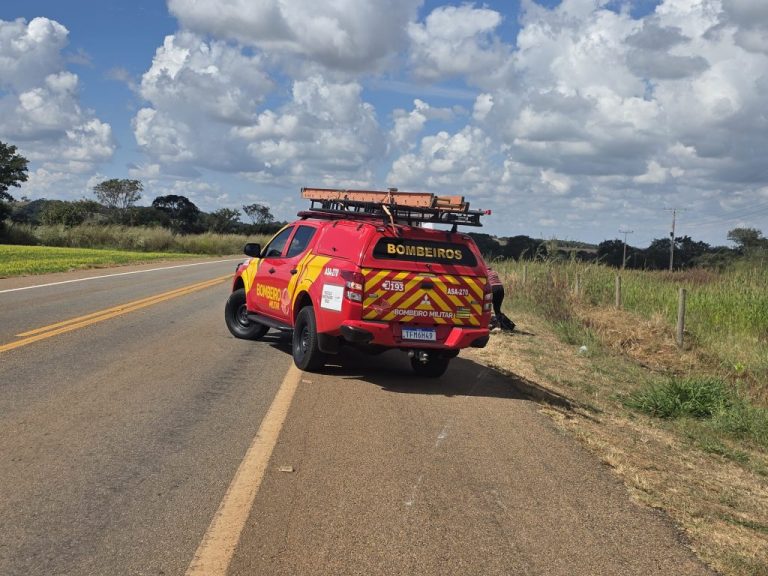 Casal fica ferido após queda de motocicleta na GO-210, entre Catalão e Goiandira
