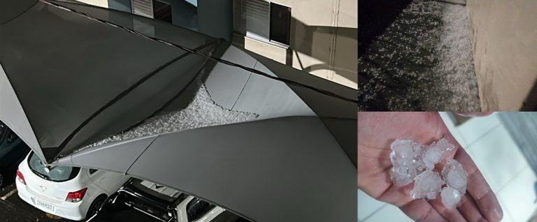Vídeos de granizo em Uberlândia viralizam; distrito de Pires Belo também registra queda de gelo